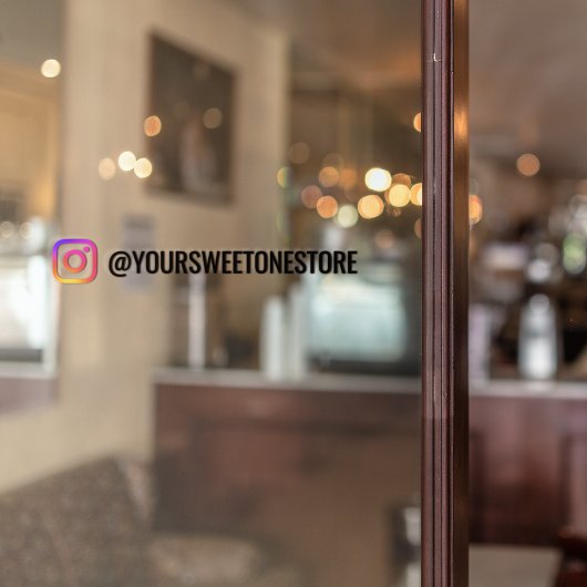 Social-Media-Icon & Dein Instagram-Name Fensteraufkleber