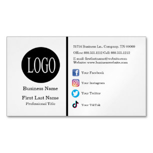 Social Media Icons Business Card Magnet Magnet Mag