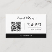 Social Media Icons QR-Logo-Verbindung mit uns Visitenkarte (Vorderseite)