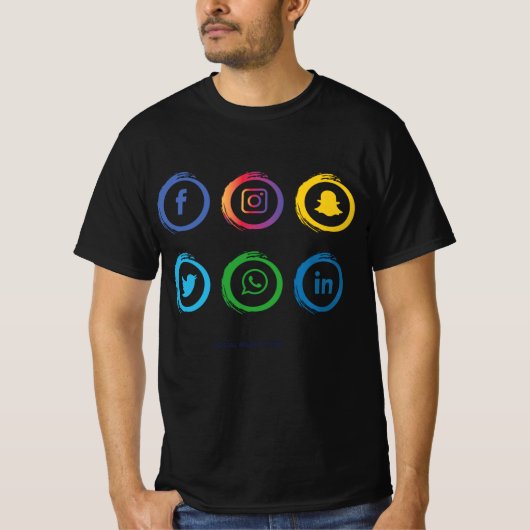 Social Media Icons T-Shirt (Vorderseite)