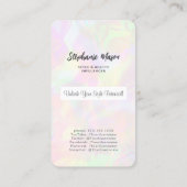 Social Media Influencer Modern Holographic Girls Visitenkarte (Rückseite)