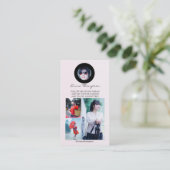 Social Media Influencer QR Code Photo Beige Visitenkarte (Stehend Vorderseite)