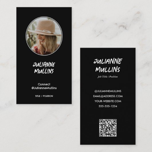 Social Media Influencer QR Code Visitenkarte (Vorne/Hinten)