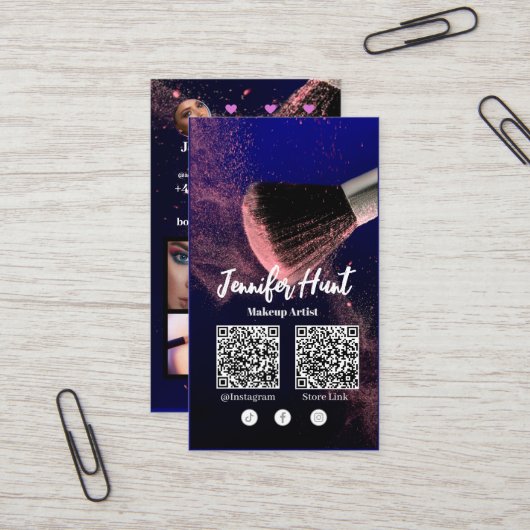 Social Media Influencer Trendy Style QRcode Visitenkarte (Vorderseite/Rückseite Beispiel)