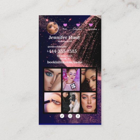 Social Media Influencer Trendy Style QRcode Visitenkarte (Rückseite)