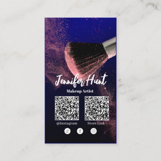 Social Media Influencer Trendy Style QRcode Visitenkarte (Vorderseite)