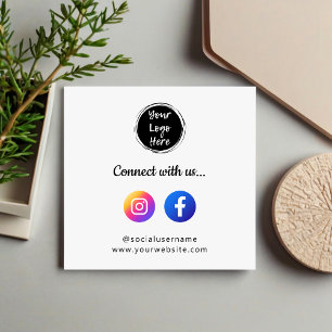 Social Media Instagram & Facebook QR Code Quadratische Visitenkarte