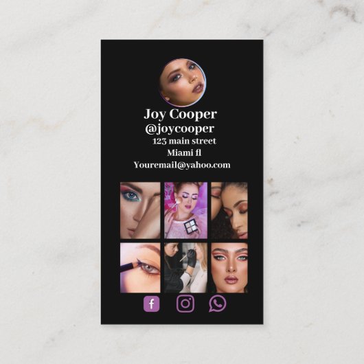 Social Media ,Instagram Foto Collage QRcode Visitenkarte (Rückseite)