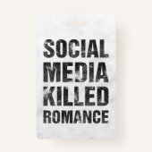 Social Media Killed Romance Ausweis (Rückseite)