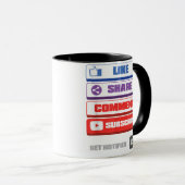Social Media like Share Kommentar abonnieren Vlogg Tasse (VorderseiteRechts)