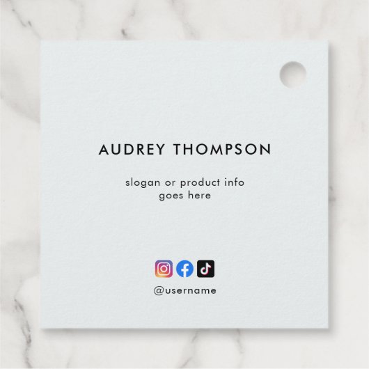 Social-Media-Logo für Unternehmen Geschenkanhänger (Rückseite)