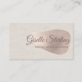 Social Media Manager Beige Linen Beauty Visitenkarte (Vorderseite)