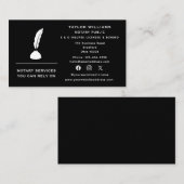 Social Media Mobile Notary Public Quill Feaaather Visitenkarte (Vorne/Hinten)