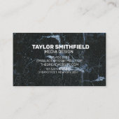 Social Media Moderne Black Marble Business Card Visitenkarte (Rückseite)