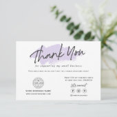 Social Media moderne Logo-Skript für kleine Untern Dankeskarte (Stehend Vorderseite)