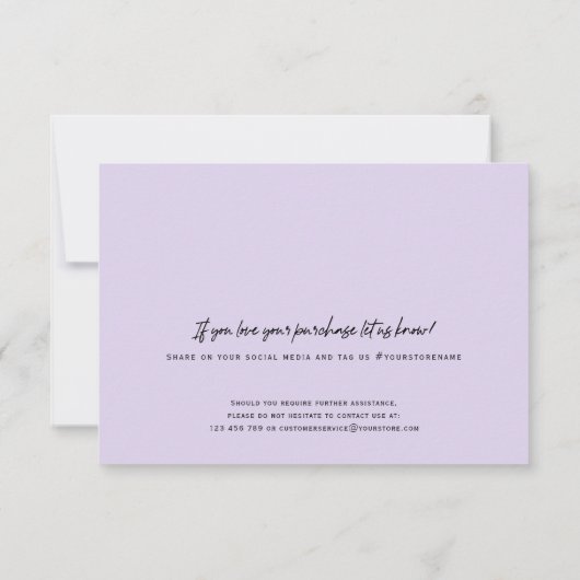 Social Media moderne Logo-Skript für kleine Untern Dankeskarte (Rückseite)