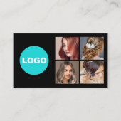 Social Media-Networking-Foto für Black Add-Logos Visitenkarte (Vorderseite)