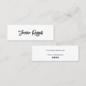 Social Media Networking Mi für Schwarzweiß und Wei Mini Visitenkarte (Vorne/Hinten)