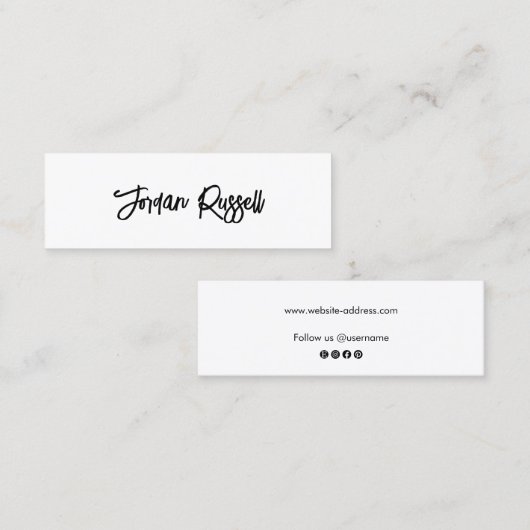 Social Media Networking Mi für Schwarzweiß und Wei Mini Visitenkarte (Vorne/Hinten)