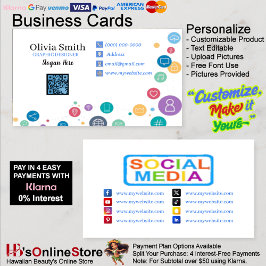 Social Media Networking QR Code Business Cards 14 Visitenkarte