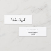 Social Media-Netzwerke für Schwarzweiß-Skripte Mini Visitenkarte (Vorne/Hinten)