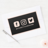 Social Media Pastel Pink Trendy Elegante Rechteckiger Aufkleber (Umschlag)