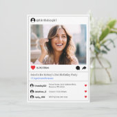 Social Media Post Foto 21. Geburtstag Party Einladung (Stehend Vorderseite)