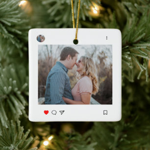 Social Media Post Style Foto und Name Couple Keramikornament