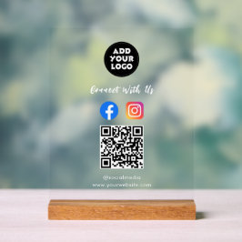 Social Media QR Code Acrylic Sign | Fb Instagram Acrylschild