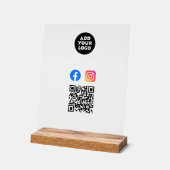 Social Media QR Code Acrylschild | Fb Instagram (Winkel)