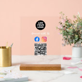 Social Media QR Code Acrylschild | Fb Instagram (Hochzeit)