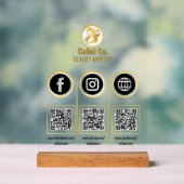 Social Media QR Code Acrylschild - Multi Plattform (Neutral)