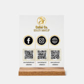 Social Media QR Code Acrylschild - Multi Plattform (Vorderseite)