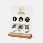 Social Media QR Code Acrylschild - Multi Plattform (Winkel)