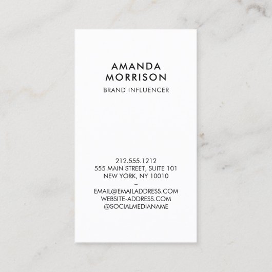 Social Media QR Code Add Photo Black Vertical Visitenkarte (Rückseite)