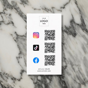 Social Media QR-Code Branding-Logo Visitenkarte