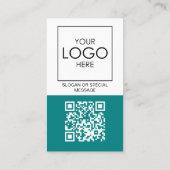 Social Media QR Code Employee Photo & Company Logo Visitenkarte (Rückseite)
