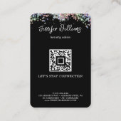 Social Media QR Code Foto Glitzer Black Modern Visitenkarte (Rückseite)