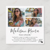 Social Media QR Code Foto-Raster Inhalts-Ersteller Quadratische Visitenkarte (Vorderseite)