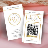 Social Media QR Code Glam Gold Logo QR Code Visitenkarte