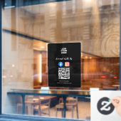 Social Media QR Code | Instagram & Facebook Fensteraufkleber (Café-Fenster)