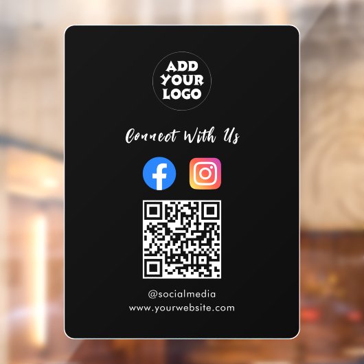 Social Media QR Code | Instagram & Facebook Fensteraufkleber (Blatt 2)