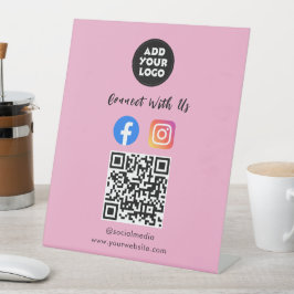 Social Media QR Code | Instagram Facebook Tabletop Sockelschild