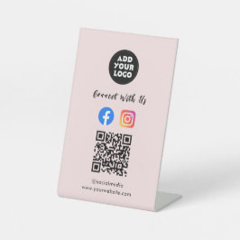 Social Media QR Code | Instagram Facebook Tabletop Sockelschild