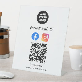 Social Media QR Code | Instagram Facebook Tabletop Sockelschild