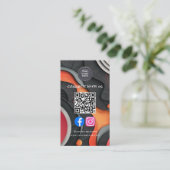 Social Media QR Code Modern Pro Minimalist Sleek B Visitenkarte (Stehend Vorderseite)