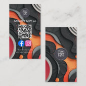 Social Media QR Code Modern Pro Minimalist Sleek B Visitenkarte (Vorne/Hinten)