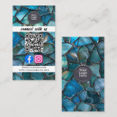Social Media QR Code Modern Pro Minimalist Sleek B Visitenkarte (Vorne/Hinten)