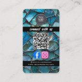 Social Media QR Code Modern Pro Minimalist Sleek B Visitenkarte (Vorderseite)