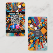 Social Media QR Code Modern Pro Minimalist Sleek B Visitenkarte (Vorne/Hinten)